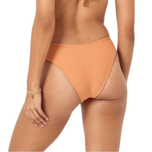 NWT l*space Sandy Bikini Bottom in Sienna sz M Ribbed Eco Chic Repreve Boho - Picture 2 of 9
